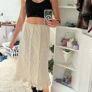 linen midi skirt